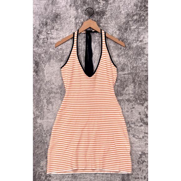 New Frankies Bikinis Dress 2XL Womens Dolly Knit Halter Backless Mini